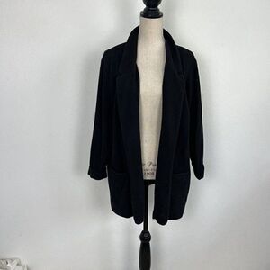 New Look Curve Women's Open Front Textured Black Cardigan/Blazer Plus Size 16